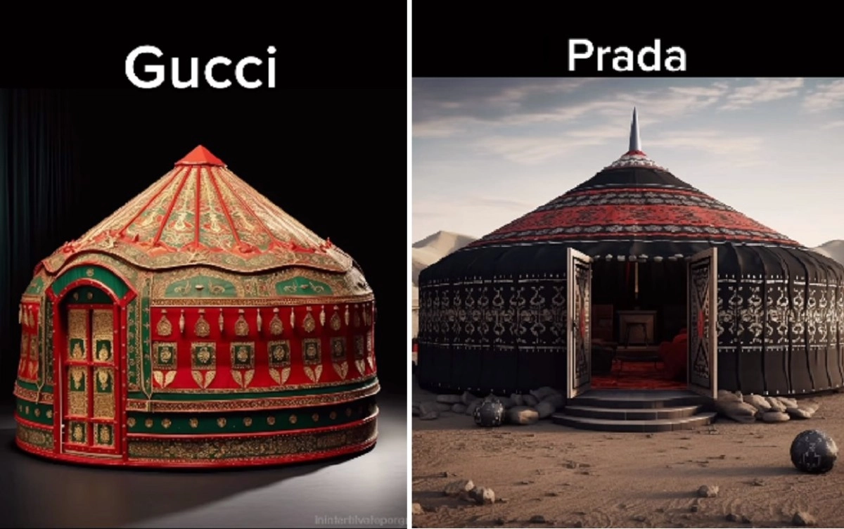 Нейросети показали казахскую юрту в стиле Prada, Gucci и Versace