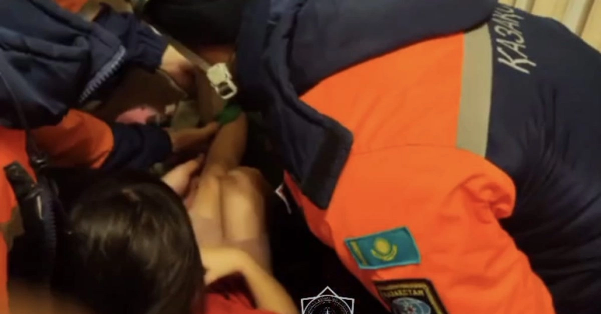 Скриншот с видео МЧС РК