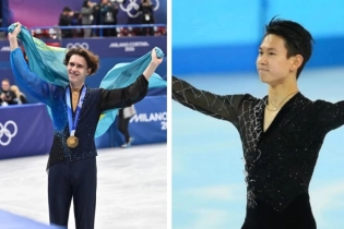 Казахстанцы принесли цветы к памятнику Дениса Тена после победы Шайдорова