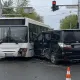 Пассажирский автобус столкнулся с Toyota Alphard в Костанае