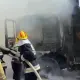 Грузовик сгорел на шоссе Коргалжын в Астане