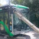 В Астане маршрутный автобус врезался в опору освещения