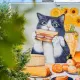 Кот с бутербродом украсил один из домов Астаны