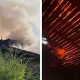 Недостроенное здание загорелось в Астане