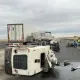 Жуткое ДТП на трассе Астана – Караганда: грузовик протаранил каток и покалечил рабочего