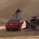 Мужчина  вырезал надпись на скале в Мангистау и попал на видео
