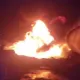 В Сатпаеве тушили пожар на асфальтном заводе